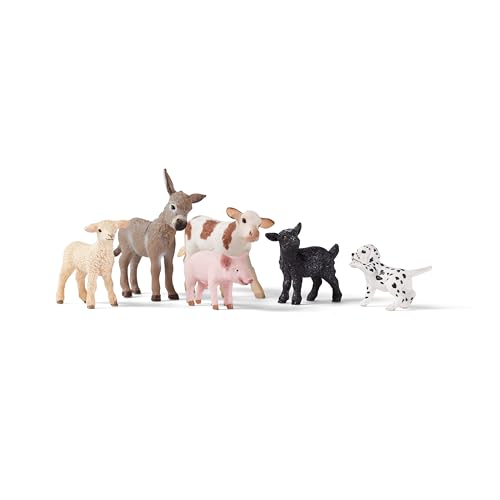 schleich FARM WORLD | Bauernhof Tiere Set 77534 mit Hund, Schwein, Ziege, Schaf und Esel | Bauernhof Spielzeug ab 3 Jahre | schleich Tiere Set aus 6 Teilen | exklusiv bei Amazon von SCHLEICH
