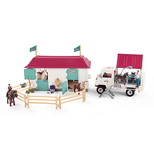 schleich 72147 Tierarztbesuch im Stall, ab 5 Jahren, HORSE CLUB - Spielset, 39 Teile von SCHLEICH