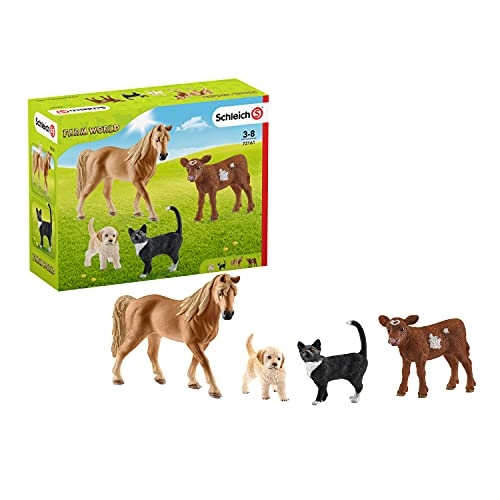 SCHLEICH Farm World Starterspielset, Bauernhof-Spielset, Geschenke für Kleinkinder und Kinder mit Katze, Pferd, Welpe und Kuh, 4-teiliges Set, ab 3 Jahren SCHLEICH Farm World Starterspielset, Bauernhof-Spielset, Geschenke für Kleinkinder und Kinder mit Katze, Pferd, Welpe und Kuh, 4-teiliges Set, ab 3 Jahren von SCHLEICH
