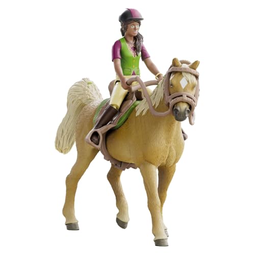 schleich HORSE CLUB | Sarah & Mystery 42714 | bewegliche Mädchenfigur | mit Pferde Zubehör | tolles Geschenk für Mädchen und Jungen | Pferde Spielzeug ab 5 Jahren | 10 Teile | exklusiv bei Amazon von SCHLEICH