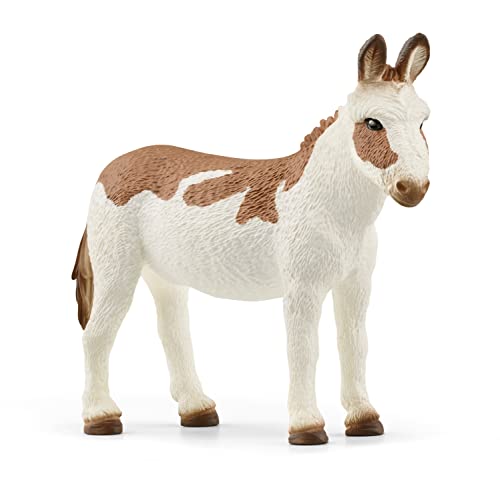 schleich 13961 Amerikanischer Esel, gefleckt, ab 3 Jahren, FARM WORLD - Spielfigur, 8 x 2 x 7 cm von SCHLEICH