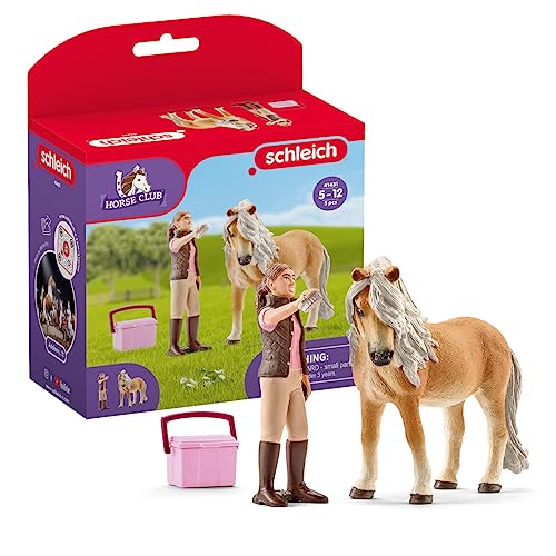 schleich HORSE CLUB | Pferdepflegerin mit Island Pony Stute 41431 | Set aus Pony, Pflegerin & Zubehör | tolles Geschenk für Mädchen und Jungen | Spielzeug ab 5 Jahren | 5 Teile | exklusiv bei Amazon von SCHLEICH