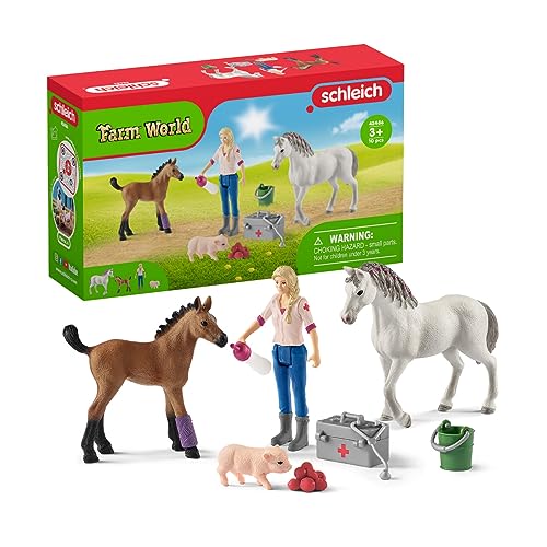 schleich FARM WORLD 42486 Tierarztbesuch 9-Teiliges Bauernhof Spielset mit Ferkel, Stute und Fohlen - Detailgetreues, Langlebiges Bauernhof Spielzeug, Pädagogisches Tiere Set ab 3 Jahren schleich FARM WORLD 42486 Tierarztbesuch 9-Teiliges Bauernhof Spielset mit Ferkel, Stute und Fohlen - Detailgetreues, Langlebiges Bauernhof Spielzeug, Pädagogisches Tiere Set ab 3 Jahren von SCHLEICH