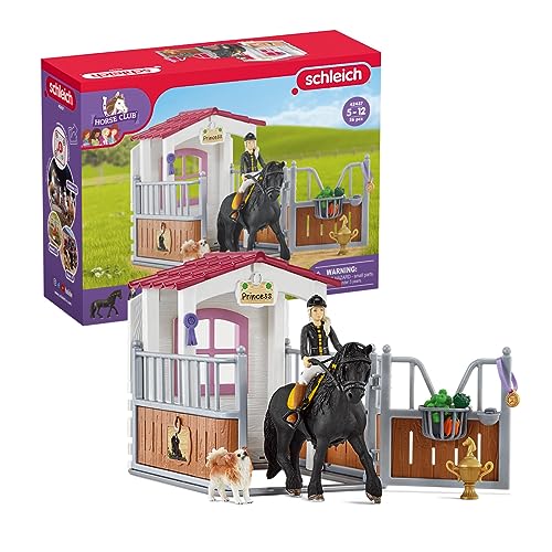 schleich 42437 HORSE CLUB Pferdebox mit HORSE CLUB Tori & Princess, 26 Teile Spielset mit schleich Pferde Figur, Reiterin & Hund, Spielzeug für Kinder ab 5 Jahren von SCHLEICH