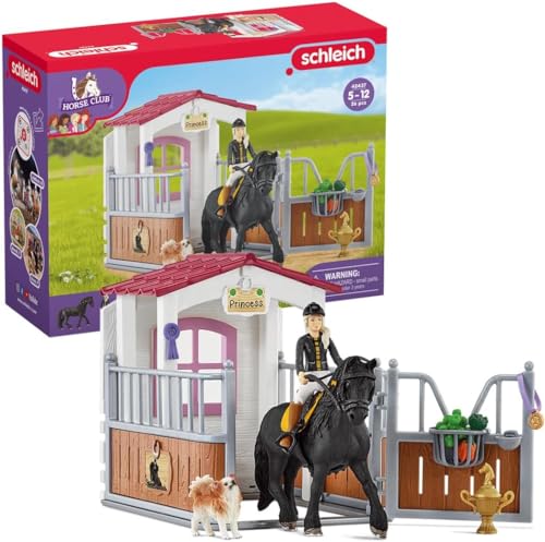 schleich 42437 HORSE CLUB Pferdebox mit HORSE CLUB Tori & Princess, 26 Teile Spielset mit schleich Pferde Figur, Reiterin & Hund, Spielzeug für Kinder ab 5 Jahren von SCHLEICH