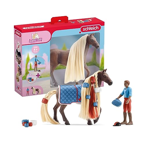 schleich HORSE CLUB 42586 Sofia's Beauties Pferde Styling Spielset mit Figuren - 18-Teiliges Dream Horse Pferdespielzeugset mit Leo und Rocky, Pferd mit Mähne, Pferde Spielzeug ab 4 von SCHLEICH