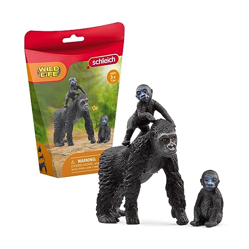 schleich 42601 Flachland Gorilla Familie, für Kinder ab 3+ Jahren, WILD LIFE - Spielfigur von SCHLEICH
