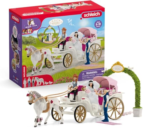 schleich HORSE CLUB | Hochzeitskutsche 42641 | Brautpaar mit Kutsche, Hannah und Pferd sowie Zubehör | tolles Geschenk für Mädchen und Jungen | Spielzeug für Kinder ab 5 Jahren | Set aus 106 Teilen schleich HORSE CLUB | Hochzeitskutsche 42641 | Brautpaar mit Kutsche, Hannah und Pferd sowie Zubehör | tolles Geschenk für Mädchen und Jungen | Spielzeug für Kinder ab 5 Jahren | Set aus 106 Teilen von SCHLEICH