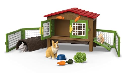 schleich FARM WORLD | Kaninchenstall 42728 | Set aus 3 Kaninchen, mit Stall, Futter und vielem Zubehör | detaillierte Tierfiguren | Bauernhof Spielzeug für Kinder ab 3 Jahre | Set aus 17 Teilen schleich FARM WORLD | Kaninchenstall 42728 | Set aus 3 Kaninchen, mit Stall, Futter und vielem Zubehör | detaillierte Tierfiguren | Bauernhof Spielzeug für Kinder ab 3 Jahre | Set aus 17 Teilen von SCHLEICH
