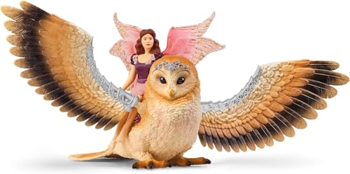 schleich BAYALA | Elfe auf Glitzer-Eule 70789 | Eule mit beweglichen Flügeln und Magnet | tolles Geschenk für Mädchen und Jungen | schöne Sammelfiguren | Spielfigur ab 5 Jahre | Set aus 4 Teilen von SCHLEICH