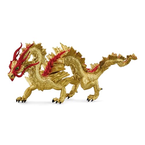 schleich ELDRADOR CREATURES | Mondneujahrsdrache 72206 | detailgetreue Drachenfigur | Glücksbringer in Gold mit roten Akzenten | Drachen Spielzeug ab 7 Jahren | 29 x 12 x 12 cm | exklusiv bei Amazon von SCHLEICH
