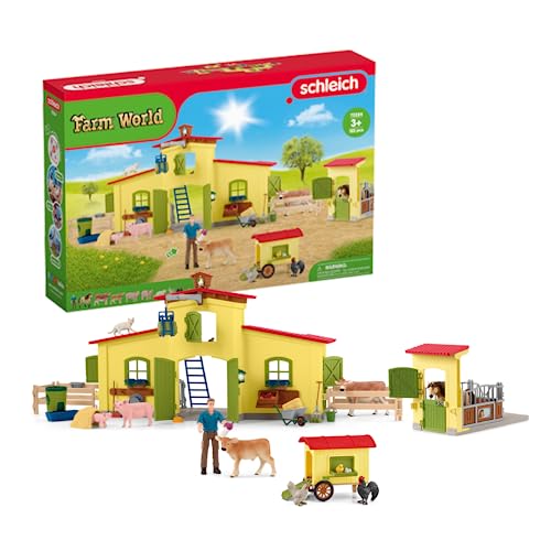 schleich 72224 Farm mit Hühnerstall und Pferdebox, ab 3 Jahren, FARM WORLD - Spielset, 123 Teile, exklusiv bei Amazon von SCHLEICH