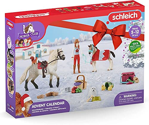 schleich 98642 Adventskalender Horse Club 2022, für Kinder ab 5 Jahren, für Pferde-Fans mit einer menschlichen Spielfiguren, Pferden und einer Menge Zubehör von SCHLEICH