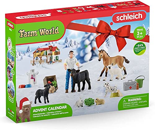 schleich 98643 Adventskalender Farm World 2022, für Kinder ab 3 Jahren, für Bauernhof-Fans mit einer menschlichen Spielfigur, Tieren und einer Menge Zubehör schleich 98643 Adventskalender Farm World 2022, für Kinder ab 3 Jahren, für Bauernhof-Fans mit einer menschlichen Spielfigur, Tieren und einer Menge Zubehör von SCHLEICH