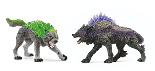 schleich ELDRADOR CREATURES | Schattenwolf vs. Granitwolf 72289 | schleich Eldrador Set mit Kristall-Elementen | Monsterfiguren für Kinder ab 6 Jahren | fantasievolles Spielzeug | 2-teiliges Set schleich ELDRADOR CREATURES | Schattenwolf vs. Granitwolf 72289 | schleich Eldrador Set mit Kristall-Elementen | Monsterfiguren für Kinder ab 6 Jahren | fantasievolles Spielzeug | 2-teiliges Set von SCHLEICH