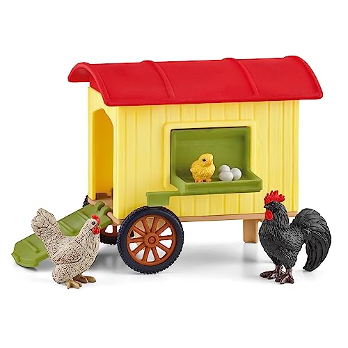 schleich FARM WORLD | Hühnerstall 42572 | schleich Tiere Set & Zubehör | Stall auf Rädern und abnehmbaren Teilen | tolles Geschenk für Jungen und Mädchen | Bauernhof Spielzeug ab 3 Jahre | 12 Teile von SCHLEICH