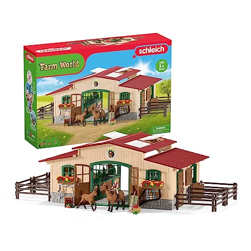 schleich FARM WORLD | Pferdestall mit Pferden und Zubehör 42195 | Set inkl. Stall, 2 Pferden, beweglicher Mädchenfigur und Zubehör | Bauernhof Spielzeug ab 3 Jahre | 96 Teile | exklusiv bei Amazon schleich FARM WORLD | Pferdestall mit Pferden und Zubehör 42195 | Set inkl. Stall, 2 Pferden, beweglicher Mädchenfigur und Zubehör | Bauernhof Spielzeug ab 3 Jahre | 96 Teile | exklusiv bei Amazon von SCHLEICH