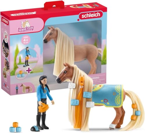 schleich HORSE CLUB 42585 Sofia's Beauties 18-Teiliges Pferde-Beauty-Set - Reiterin Kim und Pferd mit Mähne und Schweif zum Striegeln plus Zubehör, Pferde Spielzeug ab 5 Jahren schleich HORSE CLUB 42585 Sofia's Beauties 18-Teiliges Pferde-Beauty-Set - Reiterin Kim und Pferd mit Mähne und Schweif zum Striegeln plus Zubehör, Pferde Spielzeug ab 5 Jahren von SCHLEICH