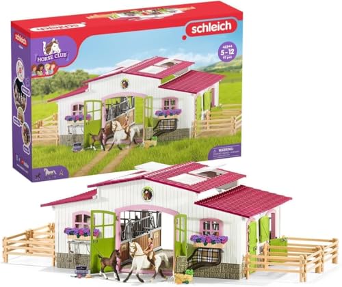schleich HORSE CLUB | Reiterhof mit Reiterin und Pferden 42344 | Set inkl. Mädchenfigur, 2 Pferden & Zubehör | tolles Geschenk für Kinder | Spielzeug ab 5 Jahren | 97 Teile | exklusiv bei Amazon von SCHLEICH