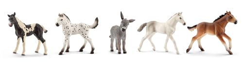 schleich Tierset "Pferde und Esel" bestehend aus Knabstrupper Fohlen, Esel Fohlen, Holsteiner Fohlen, Pinto Fohlen und Mustang Fohlen schleich Tierset "Pferde und Esel" bestehend aus Knabstrupper Fohlen, Esel Fohlen, Holsteiner Fohlen, Pinto Fohlen und Mustang Fohlen von SCHLEICH