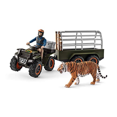 schleich WILD LIFE 42351 Quad Tierrettung Tiere Dschungel Spielset -10-Teiliges Tiere Figuren Set mit Quad Bike, Fahrer, Käfig-Anhänger, Tiger und Zubehör für Fantasievolles Spiel ab 3 Jahren schleich WILD LIFE 42351 Quad Tierrettung Tiere Dschungel Spielset -10-Teiliges Tiere Figuren Set mit Quad Bike, Fahrer, Käfig-Anhänger, Tiger und Zubehör für Fantasievolles Spiel ab 3 Jahren von SCHLEICH