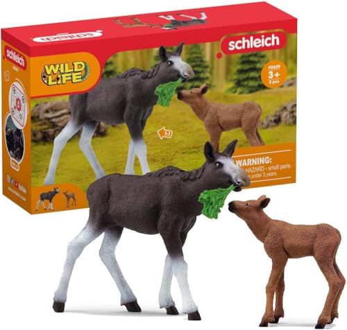 schleich WILD LIFE 42629 Elch und Kalb Spielset - Tiere Set - Naturgetreues Tiere Figuren Set für Jungen und Mädchen ab 3 Jahren, Braun-grau schleich WILD LIFE 42629 Elch und Kalb Spielset - Tiere Set - Naturgetreues Tiere Figuren Set für Jungen und Mädchen ab 3 Jahren, Braun-grau von SCHLEICH