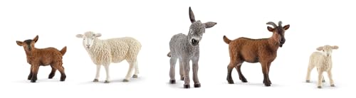 schleich "wollige Tier-Gemeinschaft" bestehend aus Esel Fohlen, Schaf, Ziege, Lamm, Zicklein von SCHLEICH
