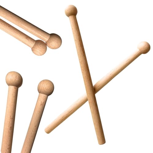 2 Glockenspiel-Schlägel – Einteilige, sichere Holzschlägel – Ersatz-Set für Glockenspiele, Musikinstrument-Zubehör aus FSC®-zertifiziertem Buchenholz, universell einsetzbar, 2 Stück von SCHMETTERLINE