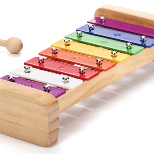 SCHMETTERLINE | Harmonisches Xylophon für Kinder aus Holz mit Notenheft | Glockenspiel und Liederbuch mit 15 Deutschen Kinderliedern | Musikinstrument für Mädchen und Jungen ab 3 Jahren von SCHMETTERLINE