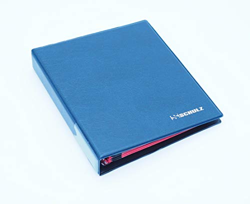 SCHULZ Münzenalbum typ.Hellas 23cm x 20,5cm Münz-Sammelalbum mit 10 Münzhüllen und roten Trennblättern für 200 Diverse Münzen, Roten Trennblättern und Index. (Blau) von SCHULZ