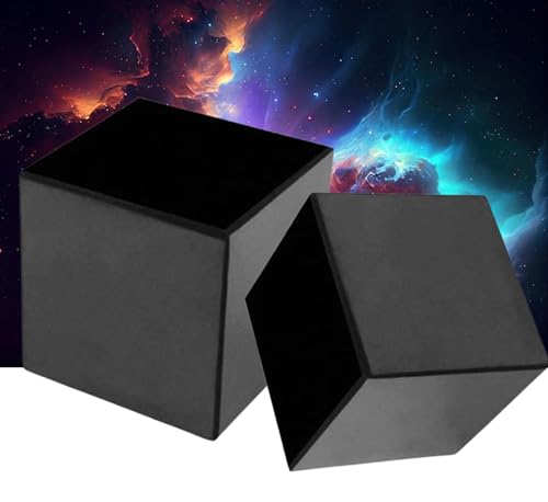 SCHUNGIT 2 x Würfel 3 x 3cm POLIERT [6-TLG Set] Schungitwürfel für Schutz, Negatives abschirmen, Home-Office, Schlafzimmer. 2X TÄSCHCHEN und 2X Beschreibung [ORIGINAL aus KARELIEN] 95500/W3/2 von SCHUNGITELITE