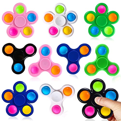 SCIONE 10er Set Pop Fidget Spinner Push Bubble Pop Einfaches Fidget Toy für Kinder Erwachsene, Ostern Party Geschenke Geschenktüte Füller Sensorisches Fidget Set ADHD Anti Angst Stressabbau Spielzeug SCIONE 10er Set Pop Fidget Spinner Push Bubble Pop Einfaches Fidget Toy für Kinder Erwachsene, Ostern Party Geschenke Geschenktüte Füller Sensorisches Fidget Set ADHD Anti Angst Stressabbau Spielzeug von SCIONE