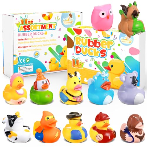 SCIONE 12 Stück Badeente Kinder Gummiente Lustig Gummi Enten Niedlich Kleine Badeenten Wiederverwendbare Badewannenspielzeug für Kindergeburtstagpartys, Strand und im Pool,Geschenk, Badewannen SCIONE 12 Stück Badeente Kinder Gummiente Lustig Gummi Enten Niedlich Kleine Badeenten Wiederverwendbare Badewannenspielzeug für Kindergeburtstagpartys, Strand und im Pool,Geschenk, Badewannen von SCIONE