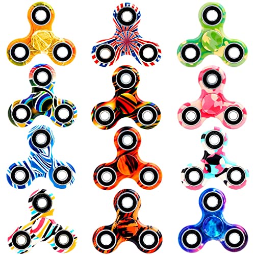 SCIONE 12 Stück Fidget Spinner, Anti-Stress-Entlastung Spielzeug, Fidget Spielzeug für Kinder und Erwachsene, fingerspielzeug mit Lagerfokus, Fidget Restless, bunter Handspinner von SCIONE