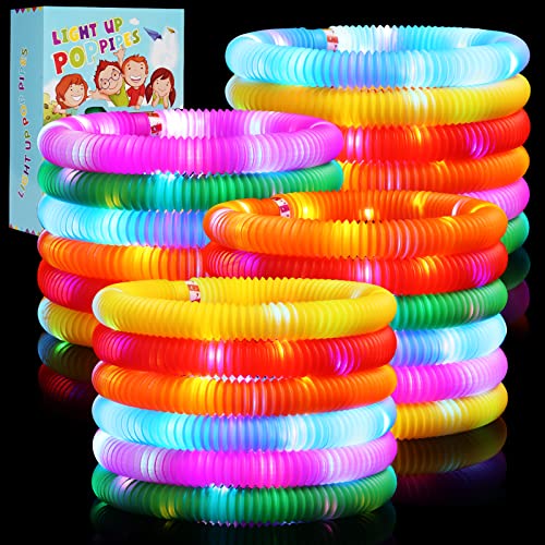 SCIONE 24 Pack Leuchtendes Pop Röhren Sensorisches Spielzeug für Kinder Graduierung Geschenke Feinmotorik Kleinkindspielzeug Mini LED Stretchrohr Röhrchen Strumpffüller für Kinder Geschenk SCIONE 24 Pack Leuchtendes Pop Röhren Sensorisches Spielzeug für Kinder Graduierung Geschenke Feinmotorik Kleinkindspielzeug Mini LED Stretchrohr Röhrchen Strumpffüller für Kinder Geschenk von SCIONE