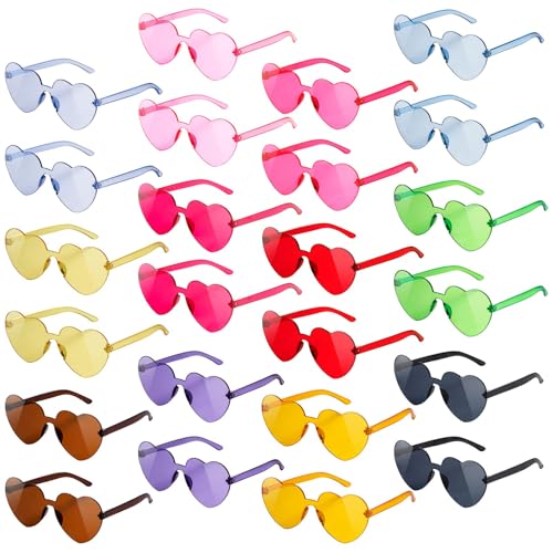 SCIONE 24er Partybrillen Bunte Herz Sonnenbrille für Kinder Partybrille Festival Brille für Geburtstag, Strand, Pool, Geschenke, Partyzubehör SCIONE 24er Partybrillen Bunte Herz Sonnenbrille für Kinder Partybrille Festival Brille für Geburtstag, Strand, Pool, Geschenke, Partyzubehör von SCIONE