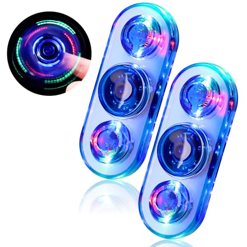 SCIONE 2er Pack LED Fidget Spinner – Leuchtender Hand Spinner für Kinder & Erwachsene | 3 Farbmodi, Sensorisches Stressabbau-Spielzeug mit Glatter Rotation & Langlebigem Design (Blau) von SCIONE
