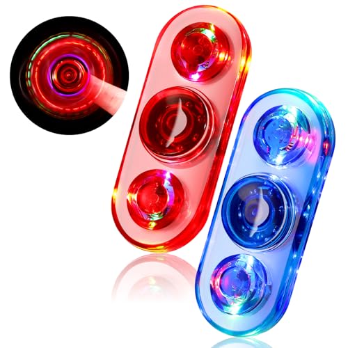 SCIONE 2er Pack LED Fidget Spinner – Leuchtender Hand Spinner für Kinder & Erwachsene | 3 Farbmodi, Sensorisches Stressabbau-Spielzeug mit Glatter Rotation & Langlebigem Design (Blau Rot) von SCIONE