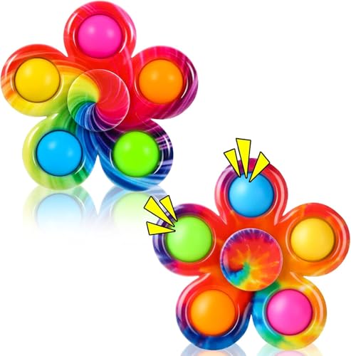 SCIONE 2PCS Fidget Spinner Pop It, Tie Popper Fidget Spinner, Push Bubble Sensory Party Bag Fillers, Fidget Toy für Kinder & Erwachsene, Pop Hand Spinner zur Stressbewältigung SCIONE 2PCS Fidget Spinner Pop It, Tie Popper Fidget Spinner, Push Bubble Sensory Party Bag Fillers, Fidget Toy für Kinder & Erwachsene, Pop Hand Spinner zur Stressbewältigung von SCIONE