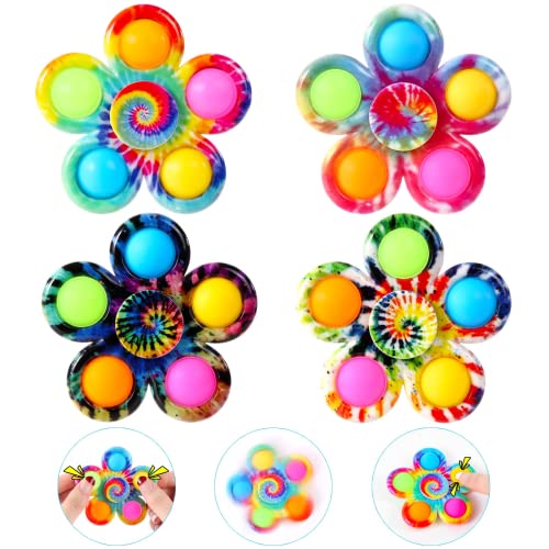 SCIONE 4er Set Pop Fidget Spinner Push Fidget Pop Einfaches Ostern Fidget Toy für Kinder Erwachsene, Pop Partygeschenke Geschenktüte Füller Sensorisches Fidget Set Spielzeug von SCIONE