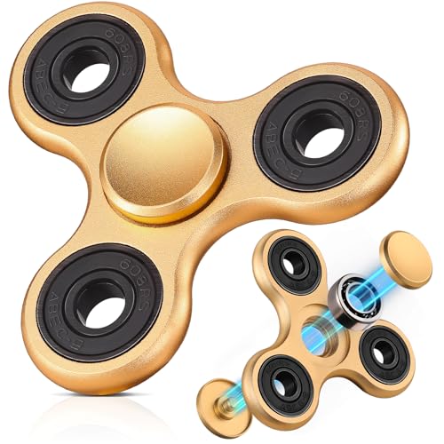 SCIONE Fidget Spinner Metall Sensory Fidget Toy, Cooler Metall Edelstahl-Handspinner Angst Stress Relief Geburtstag Geschenk für Kinder Erwachsene Gelb (Lagerkappen können demontiert Werden Montiert) SCIONE Fidget Spinner Metall Sensory Fidget Toy, Cooler Metall Edelstahl-Handspinner Angst Stress Relief Geburtstag Geschenk für Kinder Erwachsene Gelb (Lagerkappen können demontiert Werden Montiert) von SCIONE