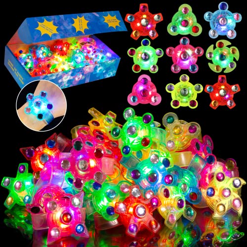 SCIONE 24 PCs LED Leuchtspielzeug Partyartikel Blinkleucht Fidget Armbänder für Mitgebsel kindergeburtstag LED Flash Light Armband für Weihnachten Hallowen Ostern von SCIONE