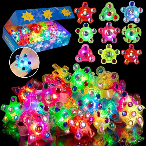 SCIONE 24 PCs LED Leuchtspielzeug Partyartikel Blinkleucht Fidget Armbänder für Mitgebsel kindergeburtstag LED Flash Light Armband für Weihnachten Hallowen Ostern von SCIONE