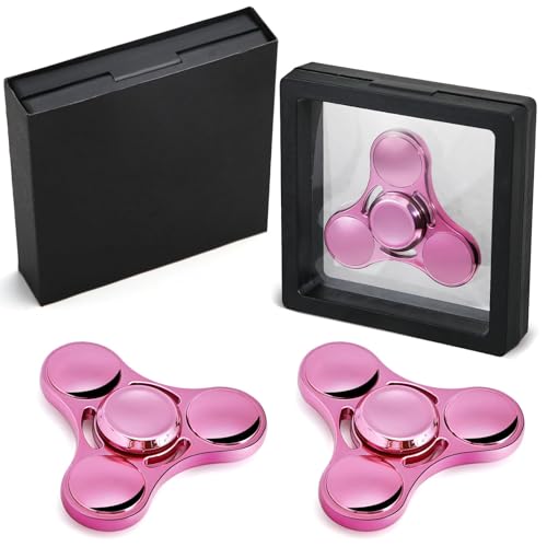 SCIONE Metall Fidget Spinner – Hand Spinner für Erwachsene & Kinder – Anti-Stress-Sensory-Spielzeug mit abnehmbaren Kugellagerkappen – Perfekt für Büro, Klassenzimmer & Party-Geschenke (Rosa) von SCIONE