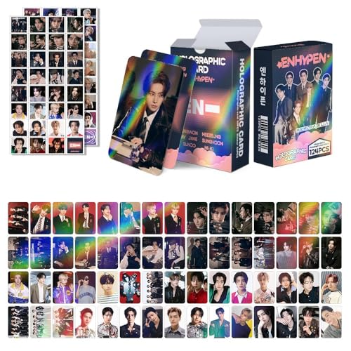 EN-SK IVE GIDLE TWICE Fotokarten, Grußkarten, Sammlung, Mini-Karte, Postkarte und 64 Aufkleber (ENHYPEN), 124 Stück von SCISSH