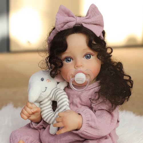 SCOM Lebensechte Reborn-Babypuppen, 45,7 cm, realistische Neugeborenenen-Baby-Puppe aus Silikon, niedliche Babypuppe aus Silikon, mit weichem gewichtetem Stoffkörper, Geschenkzubehör für 3+ Jahre alte SCOM Lebensechte Reborn-Babypuppen, 45,7 cm, realistische Neugeborenenen-Baby-Puppe aus Silikon, niedliche Babypuppe aus Silikon, mit weichem gewichtetem Stoffkörper, Geschenkzubehör für 3+ Jahre alte von SCOM