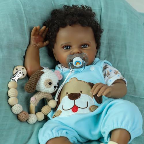 SCOM Realistische Reborn-Babypuppe für Mädchen, 50,8 cm, afrikanische lebensechte Babypuppen mit Kleidung und weichem Körper, Spielzeug, Geschenk für Kinder ab 3 Jahren, 50,8 cm SCOM Realistische Reborn-Babypuppe für Mädchen, 50,8 cm, afrikanische lebensechte Babypuppen mit Kleidung und weichem Körper, Spielzeug, Geschenk für Kinder ab 3 Jahren, 50,8 cm von SCOM