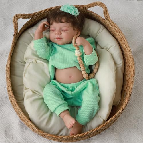 SCOM Realistische Reborn-Babypuppen, 45,7 cm, Silikon, Ganzkörper-Mädchen mit anatomisch korrekter Waschbarkeit, lebensechtes Neugeborenes, schlafendes echtes Aussehen, Geschenk für Kinder ab 3 Jahren SCOM Realistische Reborn-Babypuppen, 45,7 cm, Silikon, Ganzkörper-Mädchen mit anatomisch korrekter Waschbarkeit, lebensechtes Neugeborenes, schlafendes echtes Aussehen, Geschenk für Kinder ab 3 Jahren von SCOM