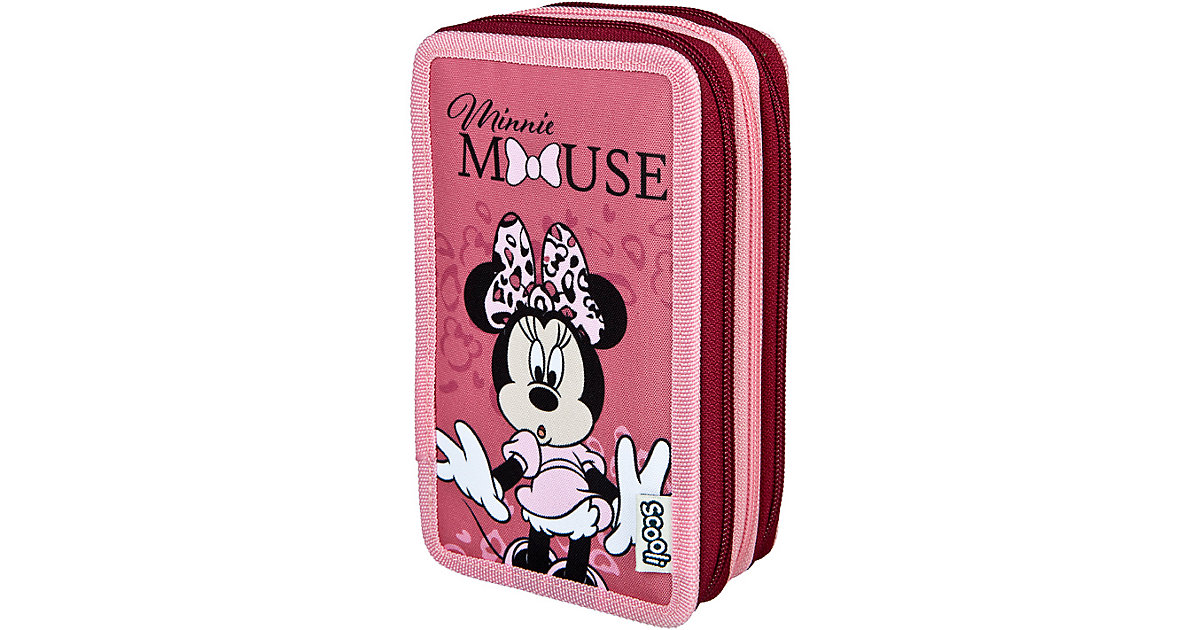 Triple-Federmäppchen Disney Minnie Mouse, befüllt, 30-tlg. rosa/rot von UNDERCOVER