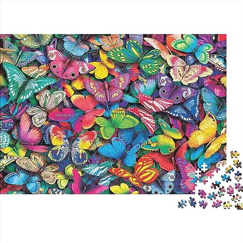 Art Butterfly Puzzle 1000 Teile Erwachsene Colourful Butterflies Unique Shaped Gifts 1000pcs (75x50cm) Hölzern Puzzles Für Erwachsene Lernspiel Herausforderungsspielzeug Hölzern Puzzles Für Erwachsen von SCOOVY